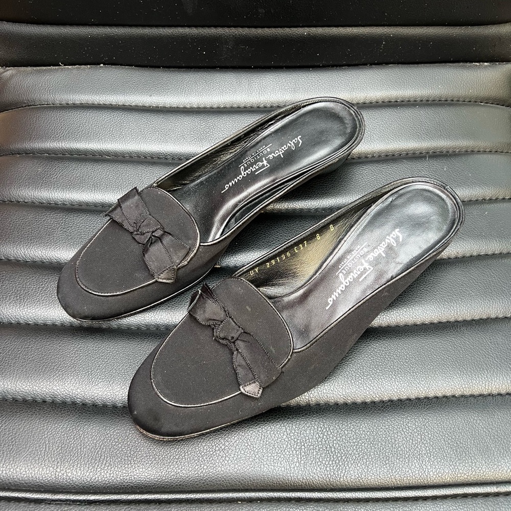 Salvatore Ferragamo Black Loafers Sleek Flats